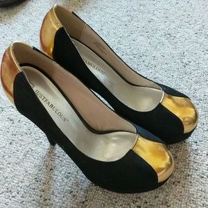 Black and Gold Heels